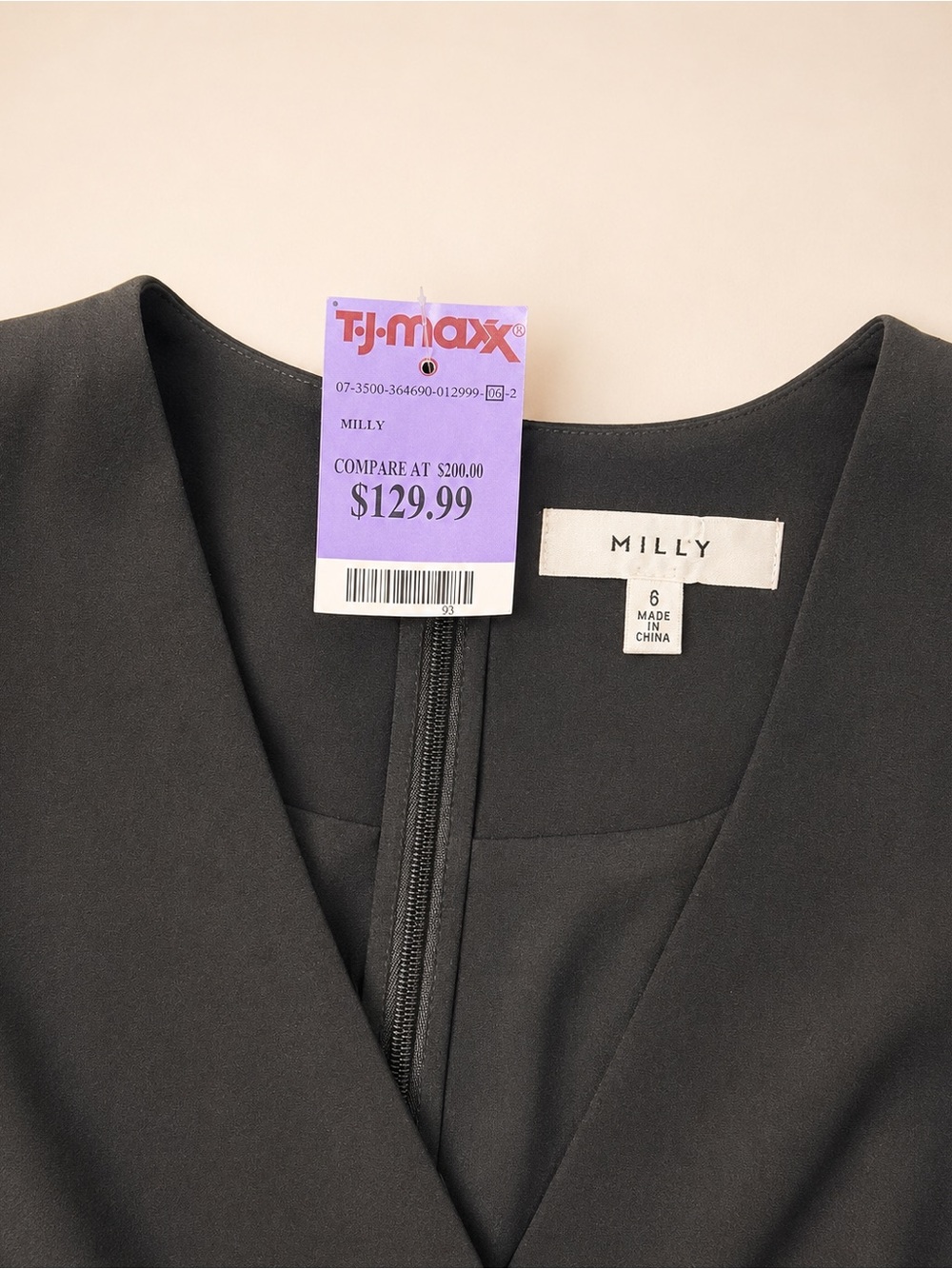 Milly Winnie Black Cutout Pleated Mini Dress NWT Size 6 - Picture 4 of 5